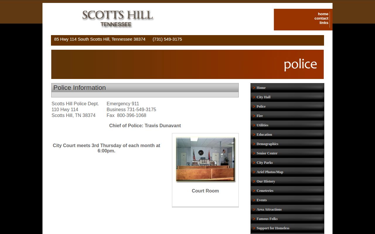 Henderson County Scotts Hill arrest record contact